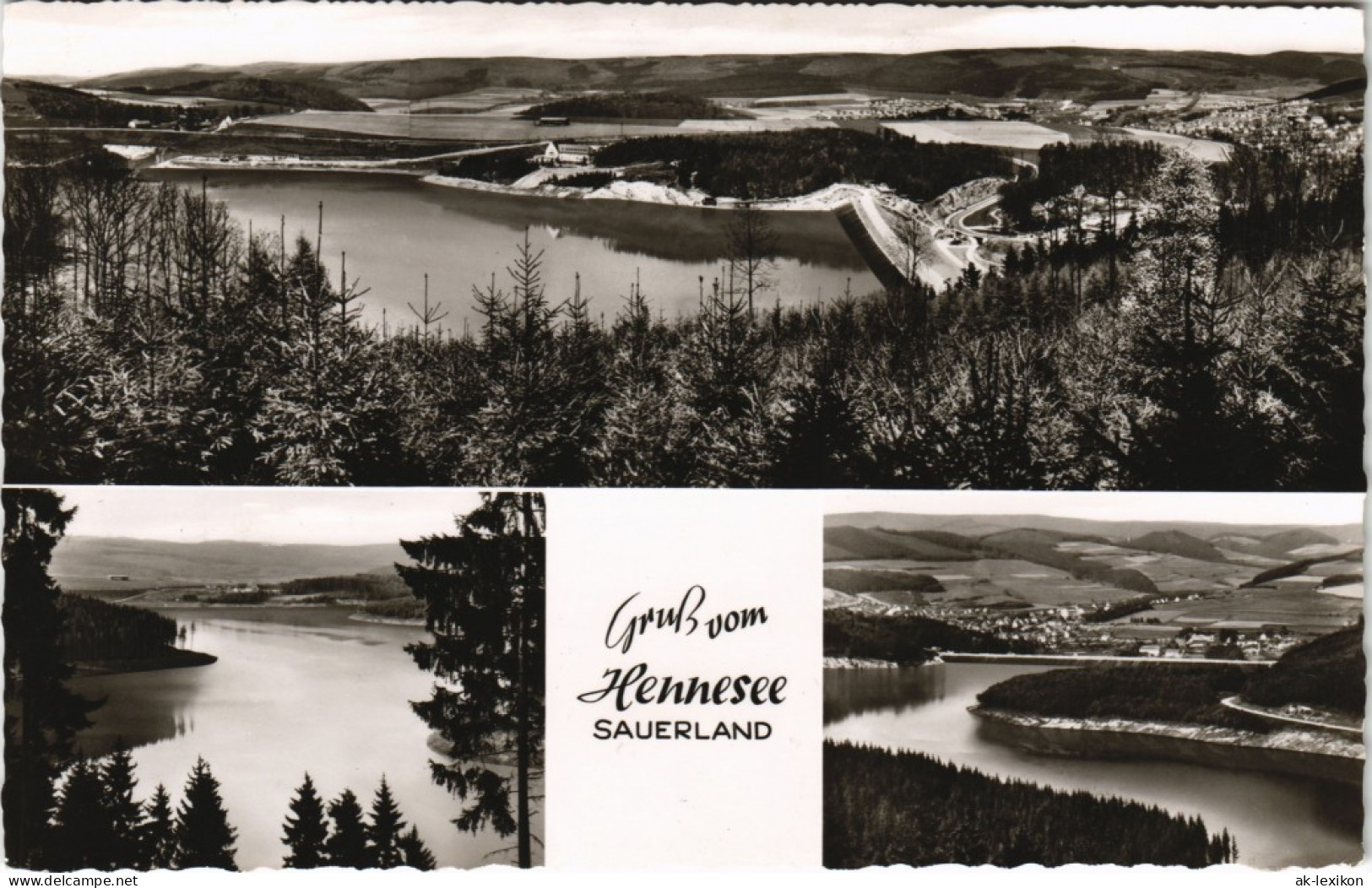 Ansichtskarte Meschede Umland Hennesee 3 Ansichten Mehrbild-AK 1965 - Meschede