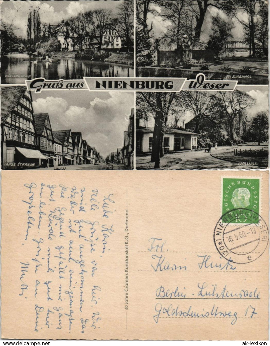 Ansichtskarte Nienburg/Weser Mehrbild-AK Mit 4 Ortsmotiven 1960 - Nienburg