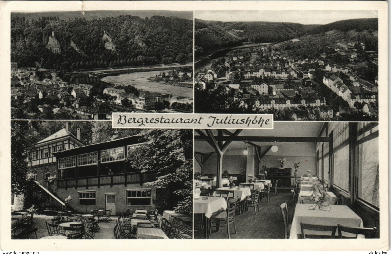 Ansichtskarte Bad Karlshafen 4 Bild Bergrestaurant Juliushöhe 1954 - Bad Karlshafen