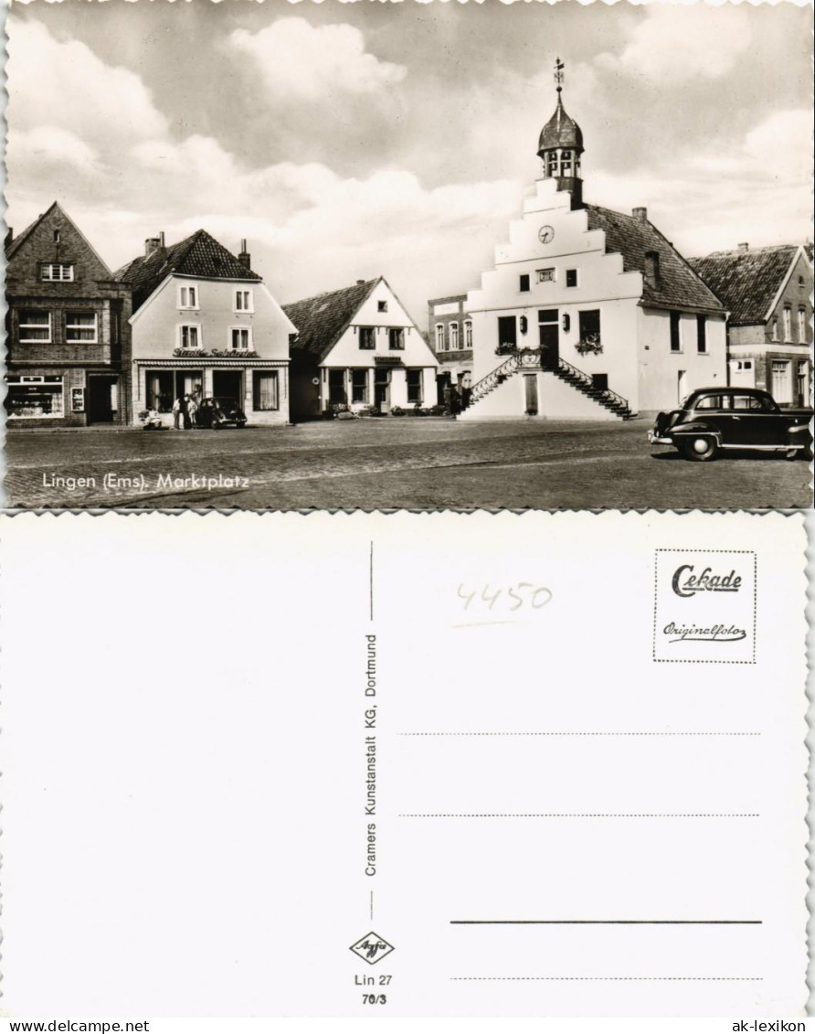 Ansichtskarte Lingen (Ems) Markt, Geschäfte 1970 - Lingen