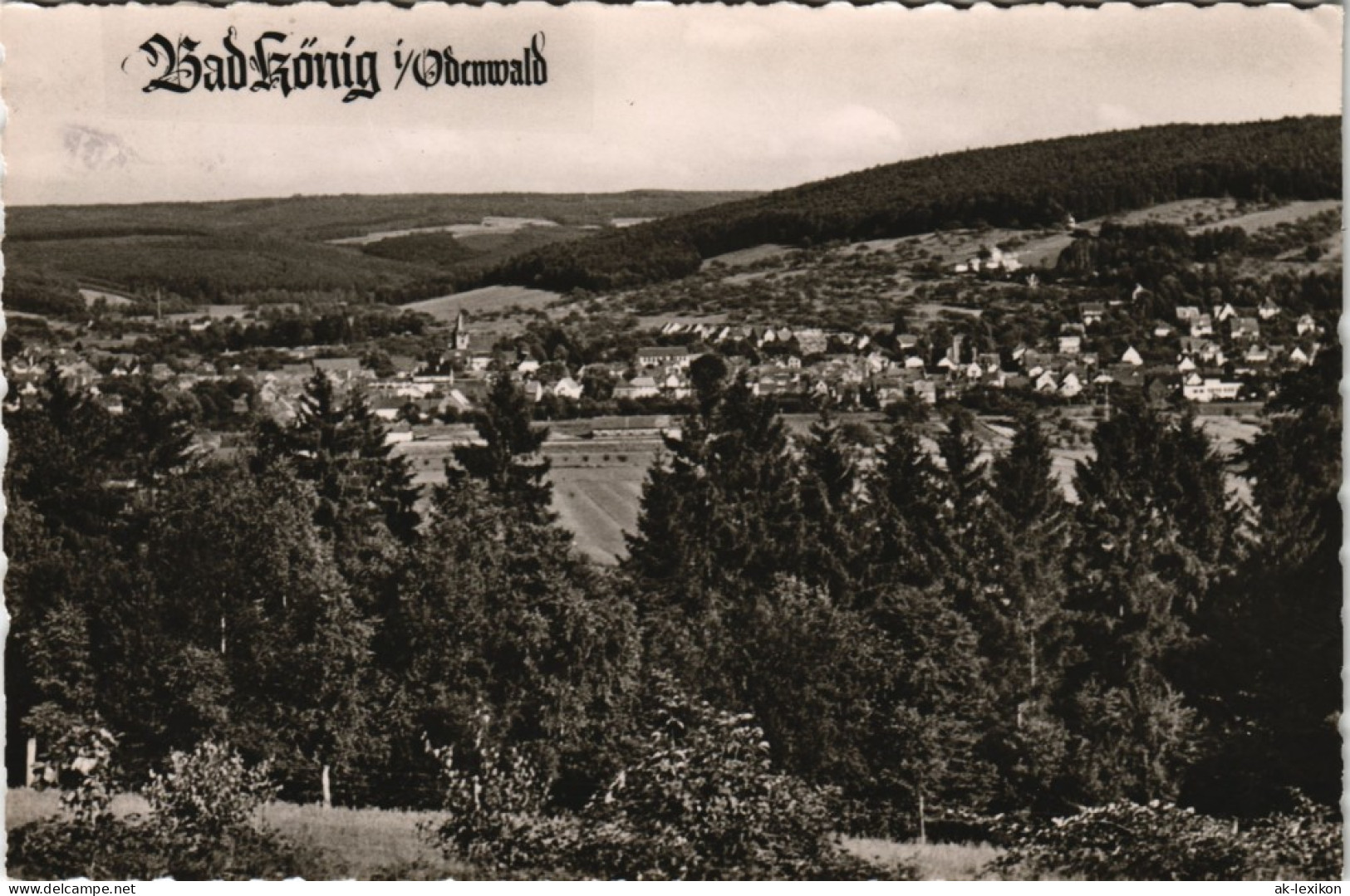 Ansichtskarte Bad König Panorama-Ansicht Totale 1960 - Bad Koenig