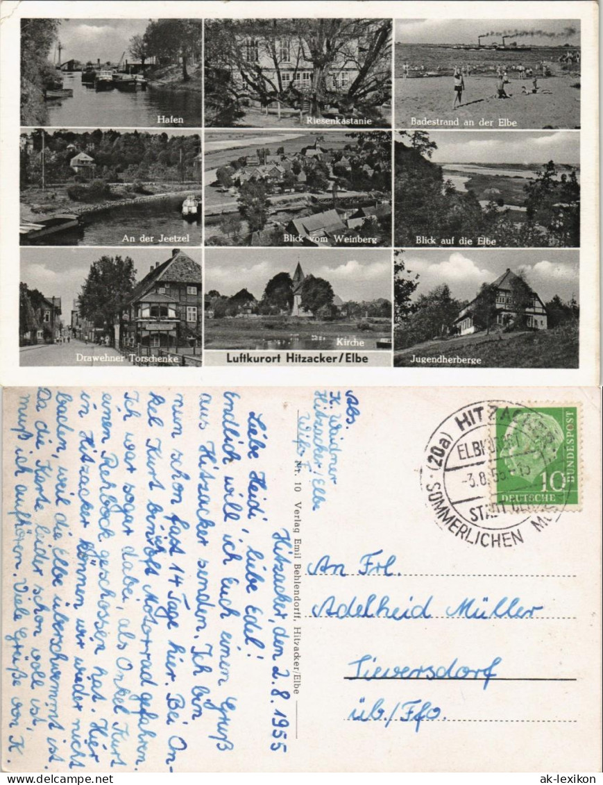 Hitzacker (Elbe) Mehrbild-AK Mit Hafen, Badestrand Elbe, Weinberg Uvm. 1955 - Hitzacker