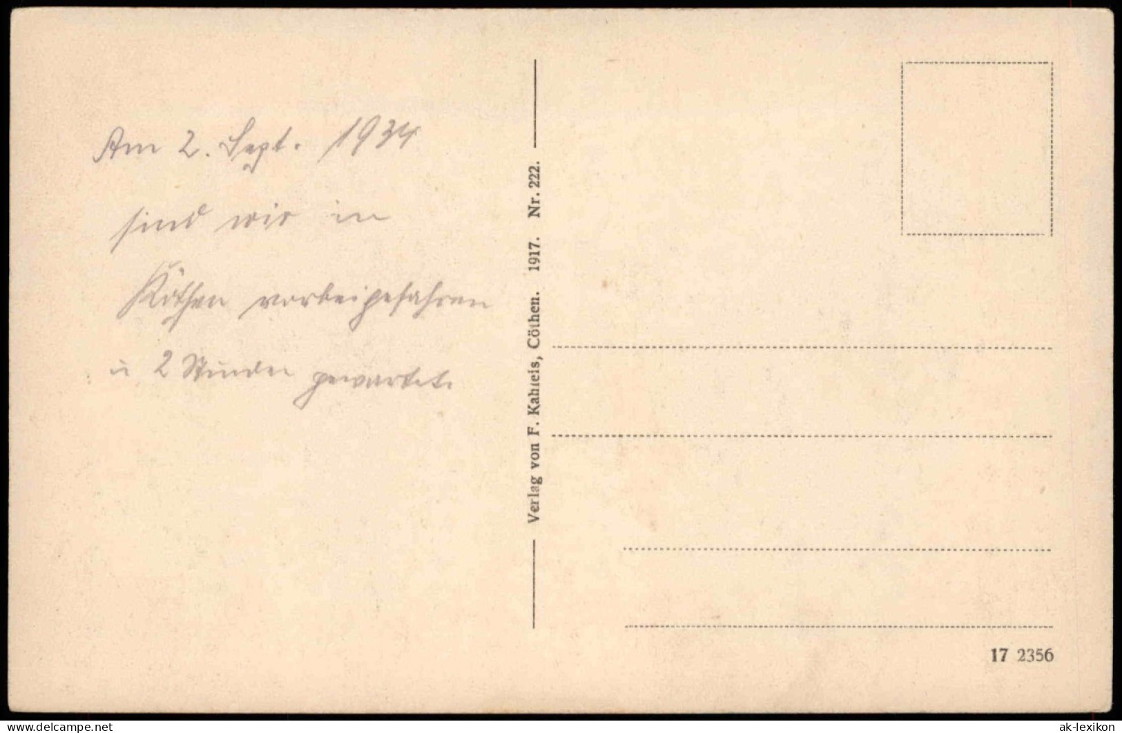 Ansichtskarte Köthen St. Martinskirdhe, Rückseite Mit Pastorenhaus 1919 - Koethen (Anhalt)