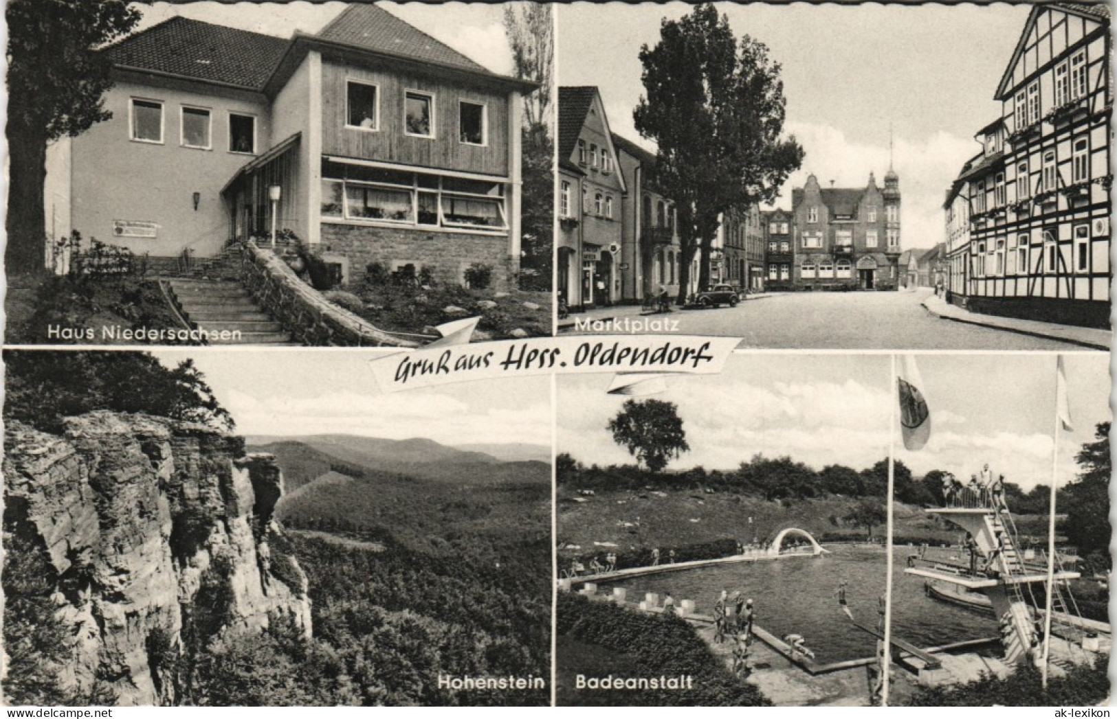 Hessisch Oldendorf Mehrbild-AK Ua. Badeanstalt, Marktplatz, Haus   1963 - Hessisch-Oldendorf