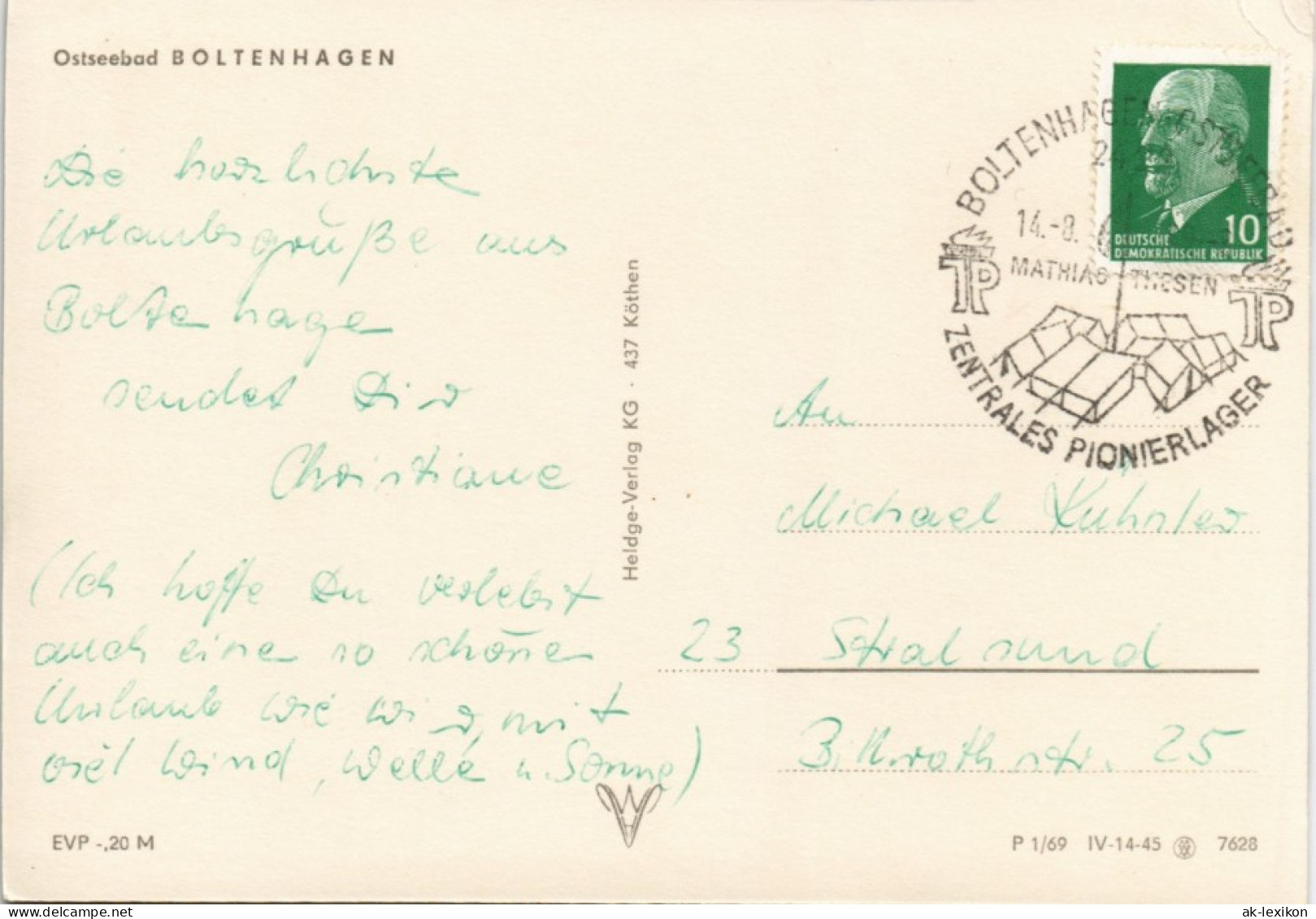 Boltenhagen Stadtteilansicht Fußgänger Vor HO-Geschäft DDR Postkarte 1970/1969 - Boltenhagen