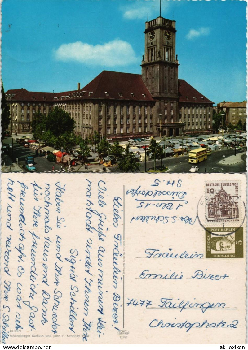 Ansichtskarte Schöneberg-Berlin Rathaus - Straßen 1965 - Schöneberg