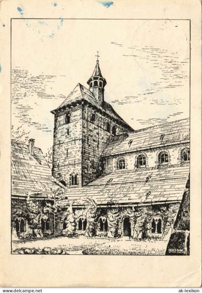 Ansichtskarte Fischbeck-Hessisch Oldendorf Stiftskirche, Federzeichnung 1957 - Hessisch-Oldendorf