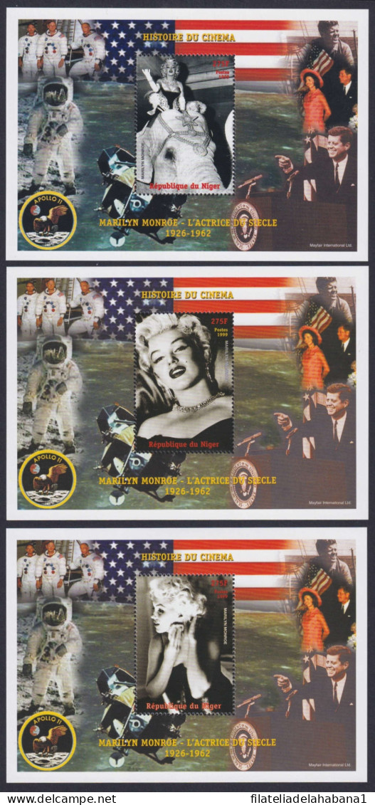 F-EX48020 NIGER MNH 1999 MOVIE CINEMA MARYLIN MONROE APOLLO 11 SPACE.  - Cinema