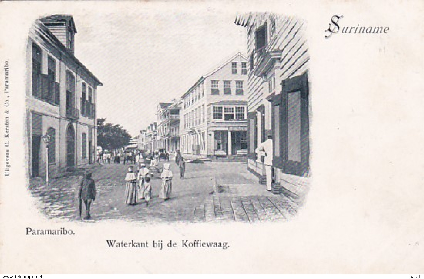 48546Paramaribo, Waterkant Bij De Koffiewaag Rond 1900.  - Suriname