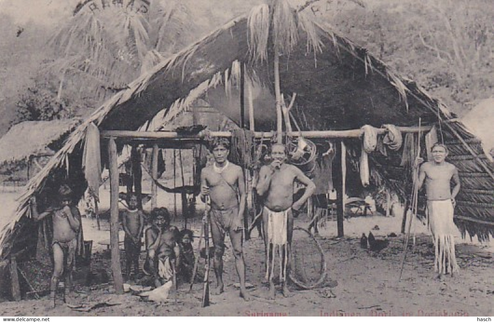48549Suriname, Indianen Doris In Doriskamp 1911. (Wat Papier Restanten Van Het Verwijderen Van De Postzegel)  - Surinam