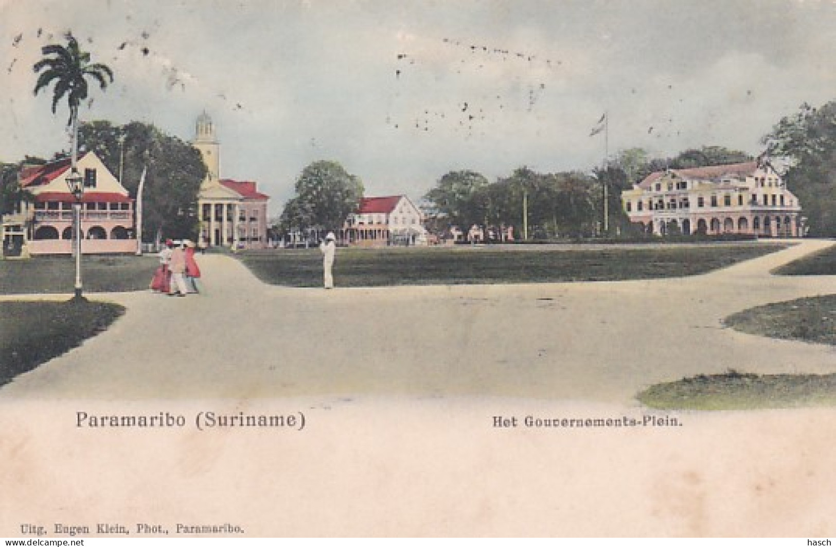 485410Paramaribo, Het Gouvernements Plein. (Poststempel 1903)  - Suriname