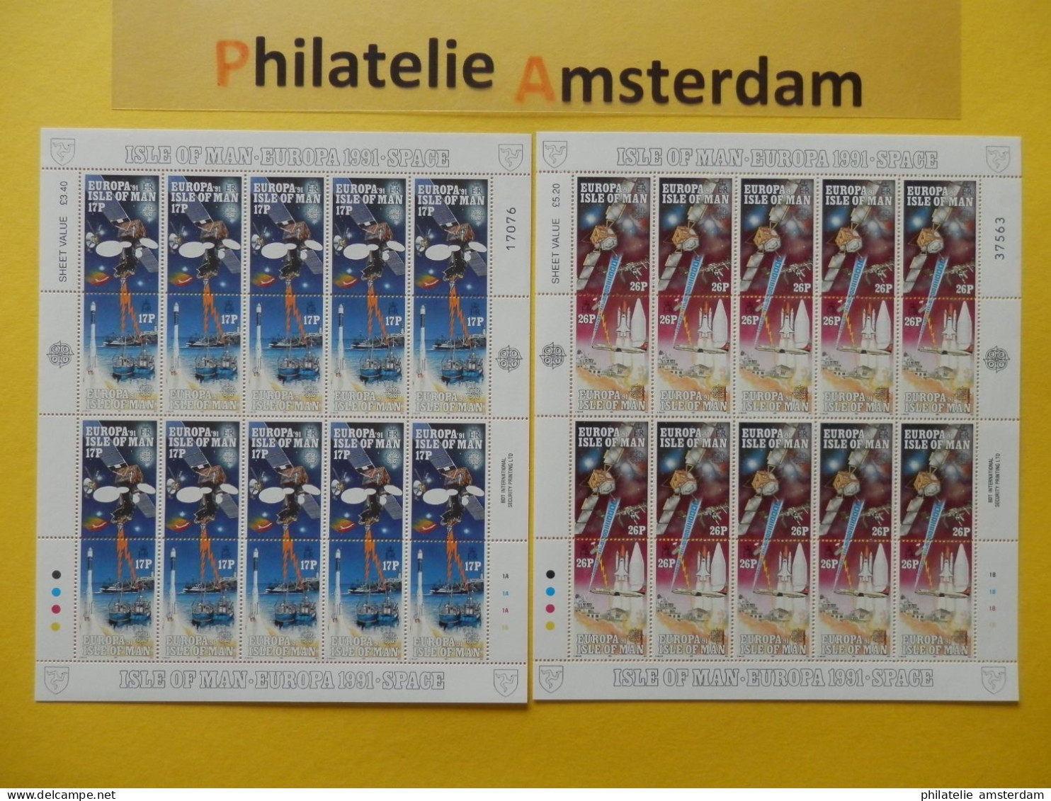 Isle Of Man 1991, FULL SHEETS / EUROPA / SPACE: Mi 464-67, ** -KB - 1991