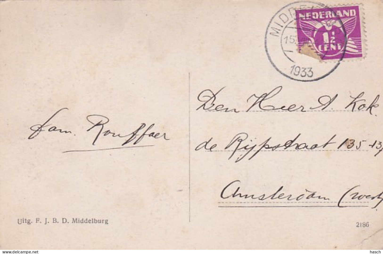 48559Middelburg, Intrede. 1933. (Linksonder Een Kleine Vouw)  - Middelburg