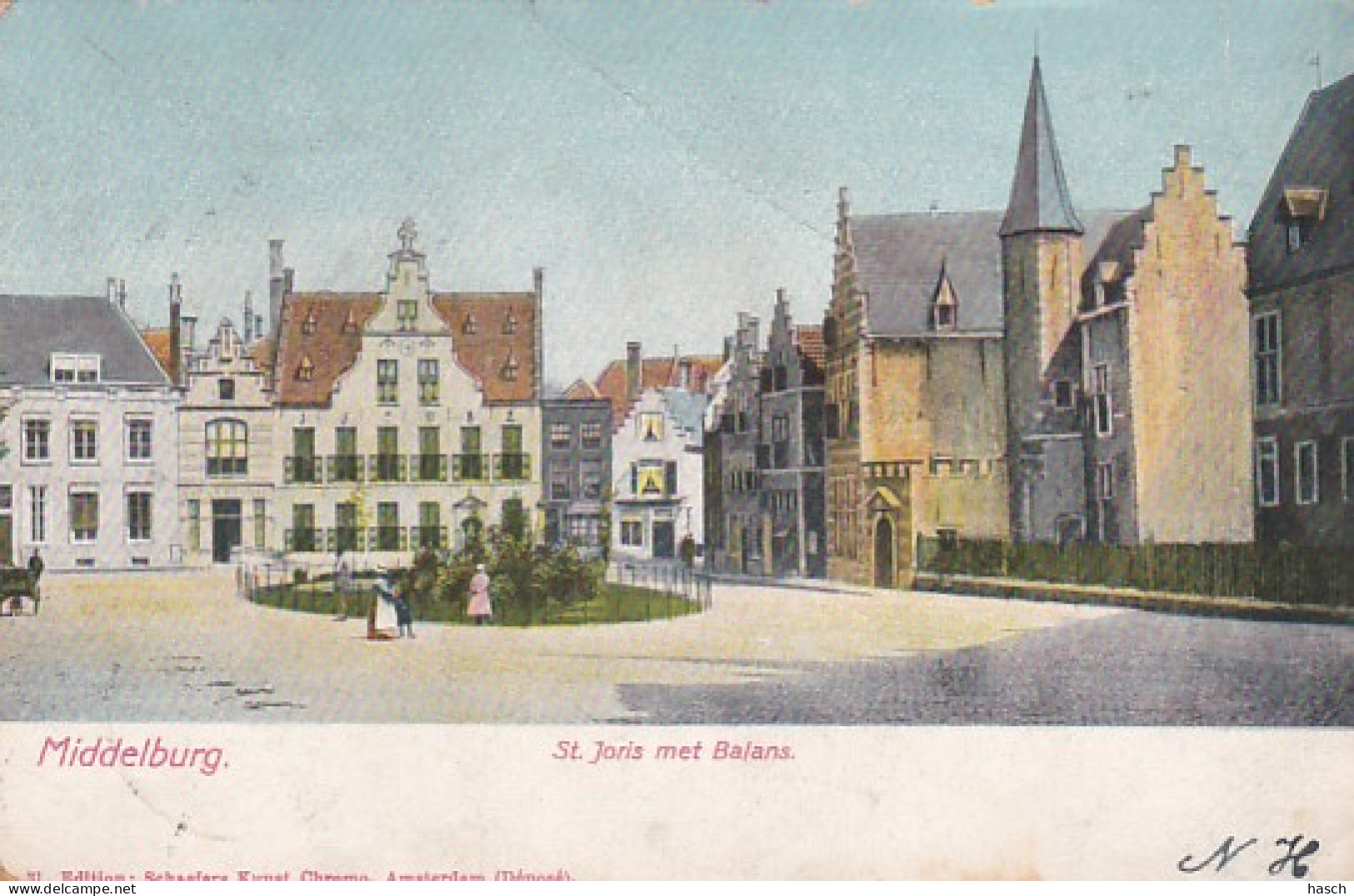 485511Middelburg, St Joris Met Balans. 1905. (Scheurtje Rechtsboven, Zie Hoeken, Boven In Een Vouw) - Middelburg