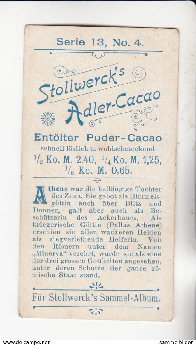 Stollwerck Album No 1  Mythologie Der Griechen Und Römer Athene ( Minerva )    Gruppe 13 #4 Von 1897 - Stollwerck