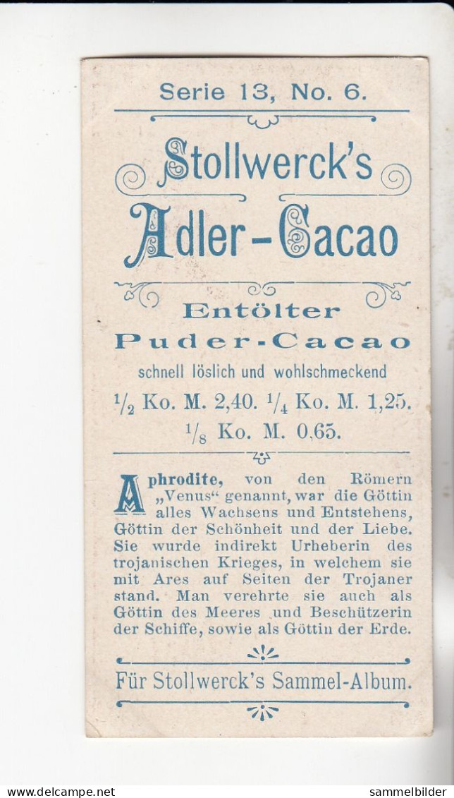 Stollwerck Album No 1  Mythologie Der Griechen Und Römer Aphrodite  ( Venus   )    Gruppe 13 #6 Von 1897 - Stollwerck