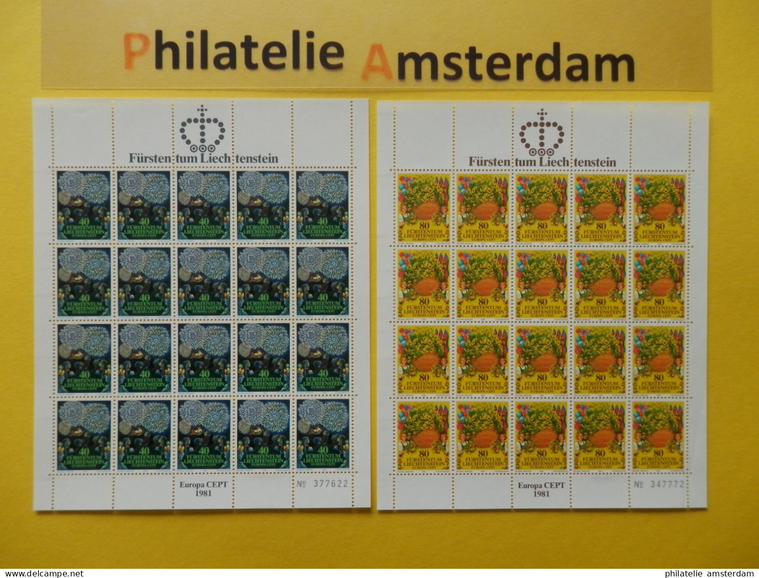 Liechtenstein 1981, FULL SHEETS / EUROPA CEPT: Mi 764-65, ** - KB - 1981