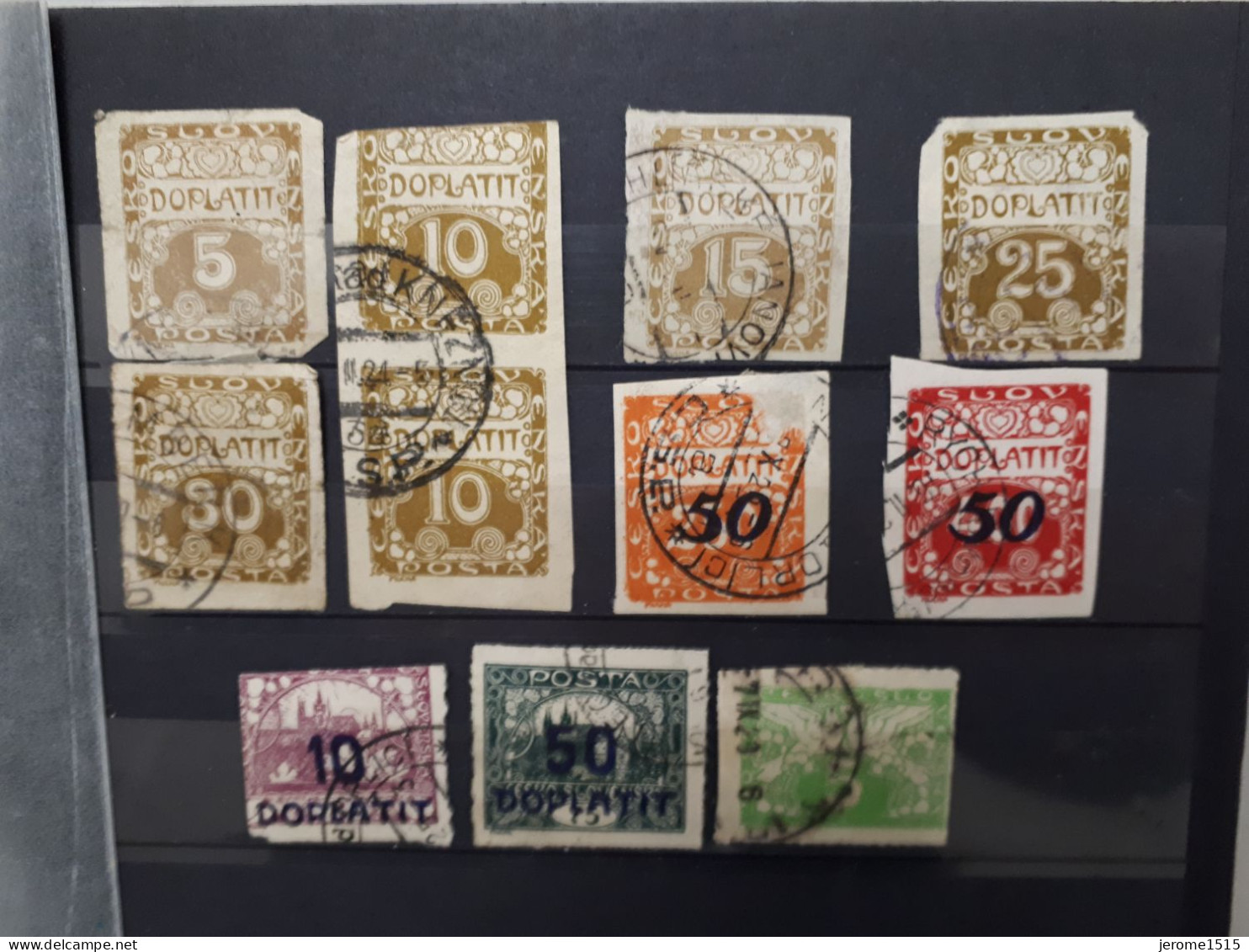 Timbres Tchécoslovaquie :  1919 TAXE Yt N° 1, 2, 3, 5, 6, 20, 35, 36, 380 & - Timbres-taxe