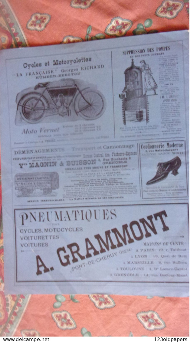 JUIN 1905 LES ALPES PITTORESQUES N°102 VALLEE DE LA ROMANCHE  AIX LES BAINS LA TOUR DU PIN .. GRENOBLE PUB...