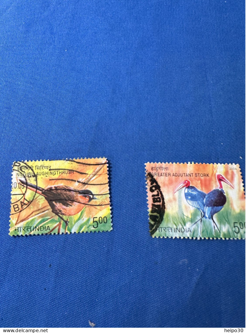 India 2005 Michel 2158+59 Bedrohte Vögel - Used Stamps