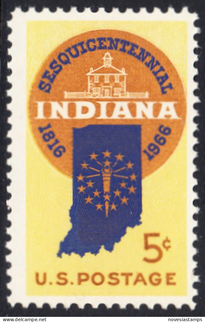 !a! USA Sc# 1308 MNH SINGLE (a2) - Indiana Statehood - Nuovi