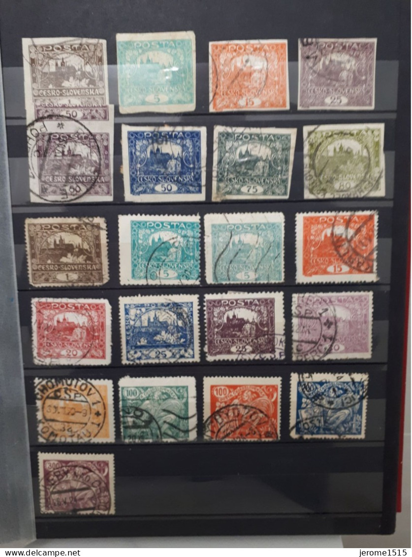 Timbres Tchécoslovaquie :  1919 - 1920 Yt N° 1, 4, 7, 11, 15, 16, 18, 19, 28...  & - Usati