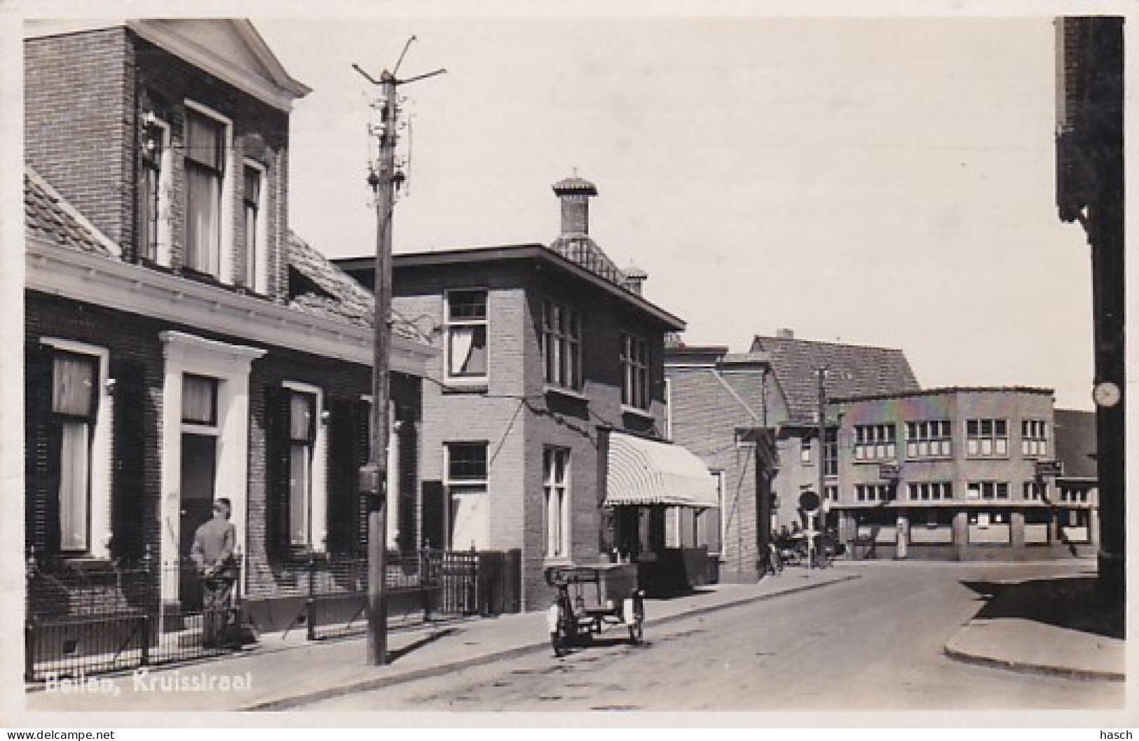 4858182Beilen, Kruisstraat 1939. (Fotokaart Met Zilver Glans)(linksonder Een Vouw)  - Autres & Non Classés