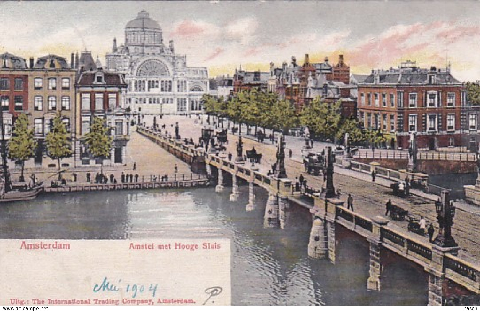 4858215Amsterdam, Amstel Met Hooge Sluis. 1904.  - Amsterdam