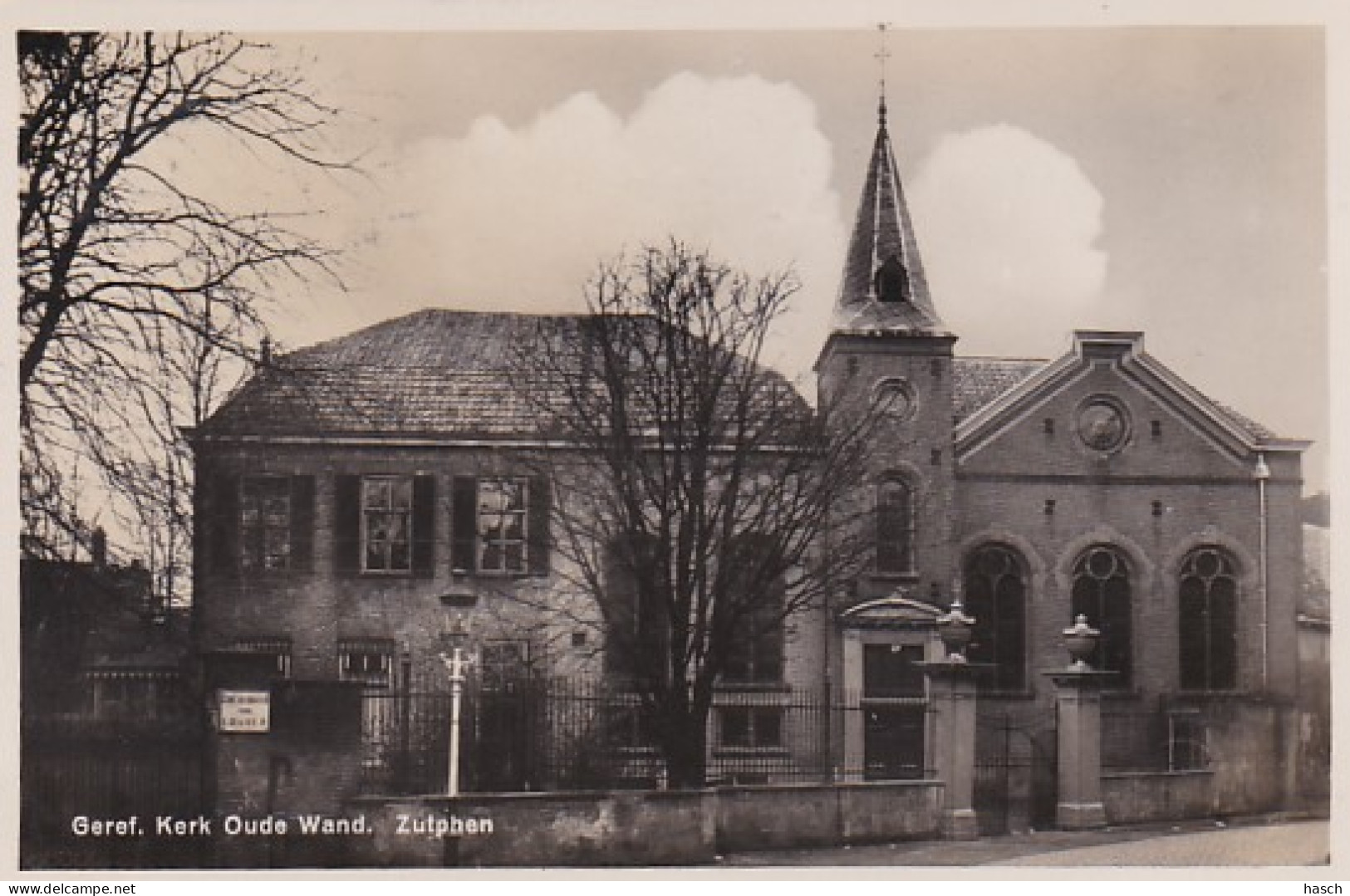 4858239Zutphen, Ger. Kerk Oude Wand. 1937 (Foto Met Zilverglans)  - Zutphen