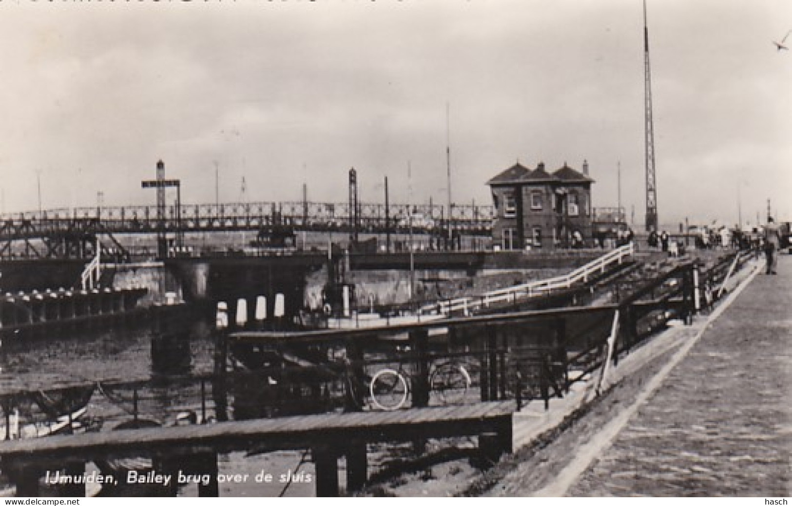 4858382IJmuiden, Bailey Brug Over De Sluis. (FOTOKAART)  - IJmuiden