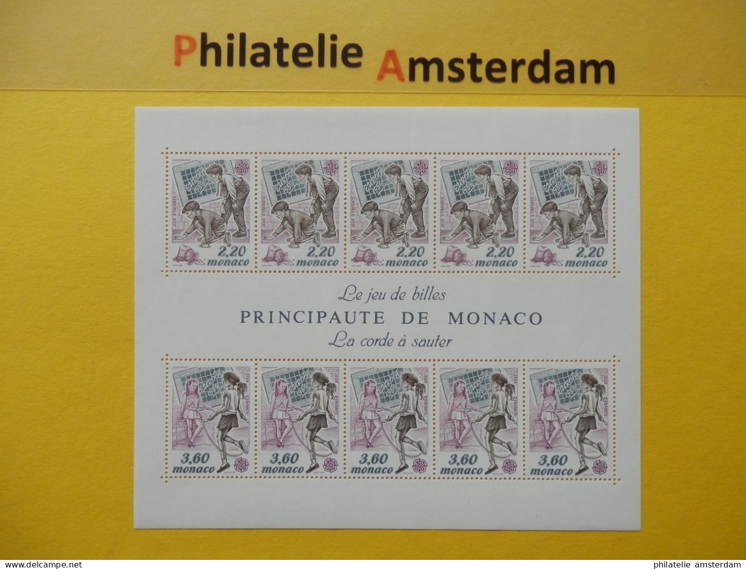 Monaco 1989, EUROPA CEPT / CHILDREN'S GAMES: Mi 1919-20, Bl. 44, ** - 1989