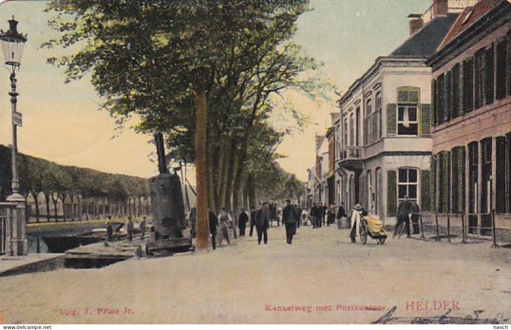 486145Den Helder, Kanaalweg Met Postkantoor. 1907. (zie Randen)  - Den Helder