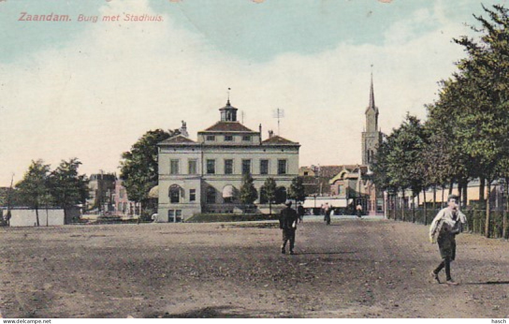 4861115Zaandam, Burg Met Stadhuis. 1913. (Zie Randen)  - Zaandam