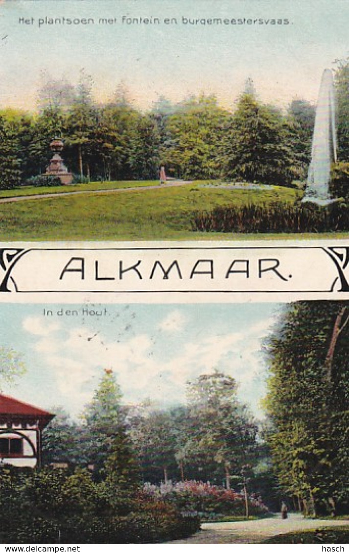 4861144Alkmaar, Het Plantsoen – In Den Hout. 1907. (Zie Randen)  - Alkmaar