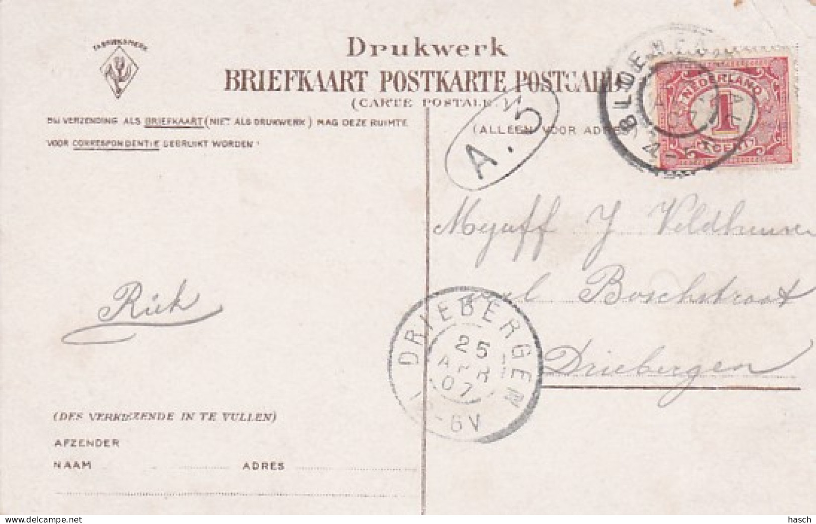 4861149Bloemendaal, De Viersprong, Aerdenhout. 1907.(Zie Linksboven)  - Bloemendaal