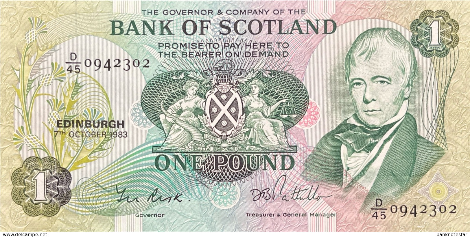 Scotland 1 Pound, P-111f (7.10.1983) - UNC - 1 Pond