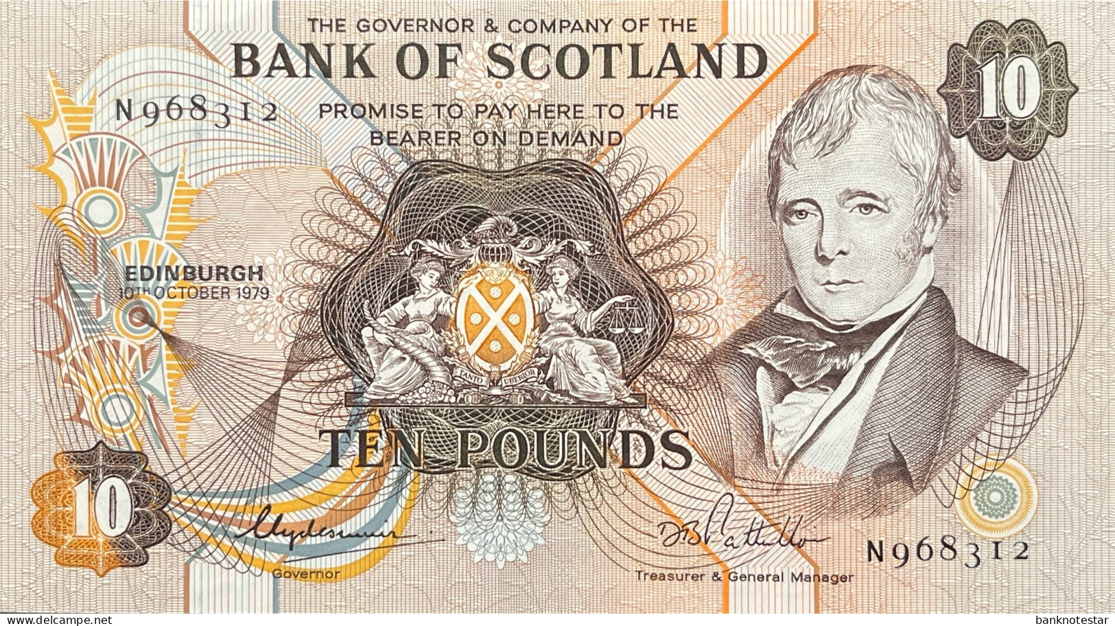 Scotland 10 Pounds, P-113a (10.10.1979) - XF - Scare Date - 10 Ponden