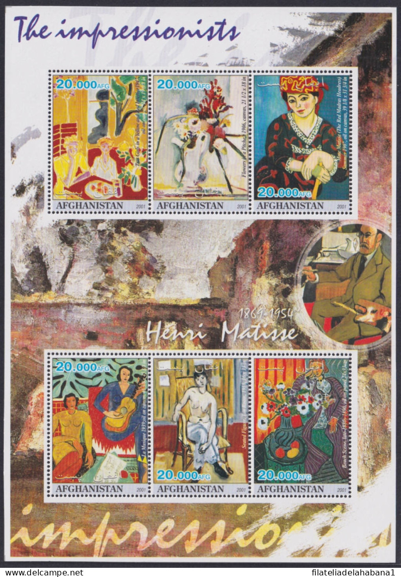 F-EX48060 AFGHANISTAN MNH 2001 ART IMPRESSIONISTS PAINTING HENRI MATISSE.  - Impressionismus