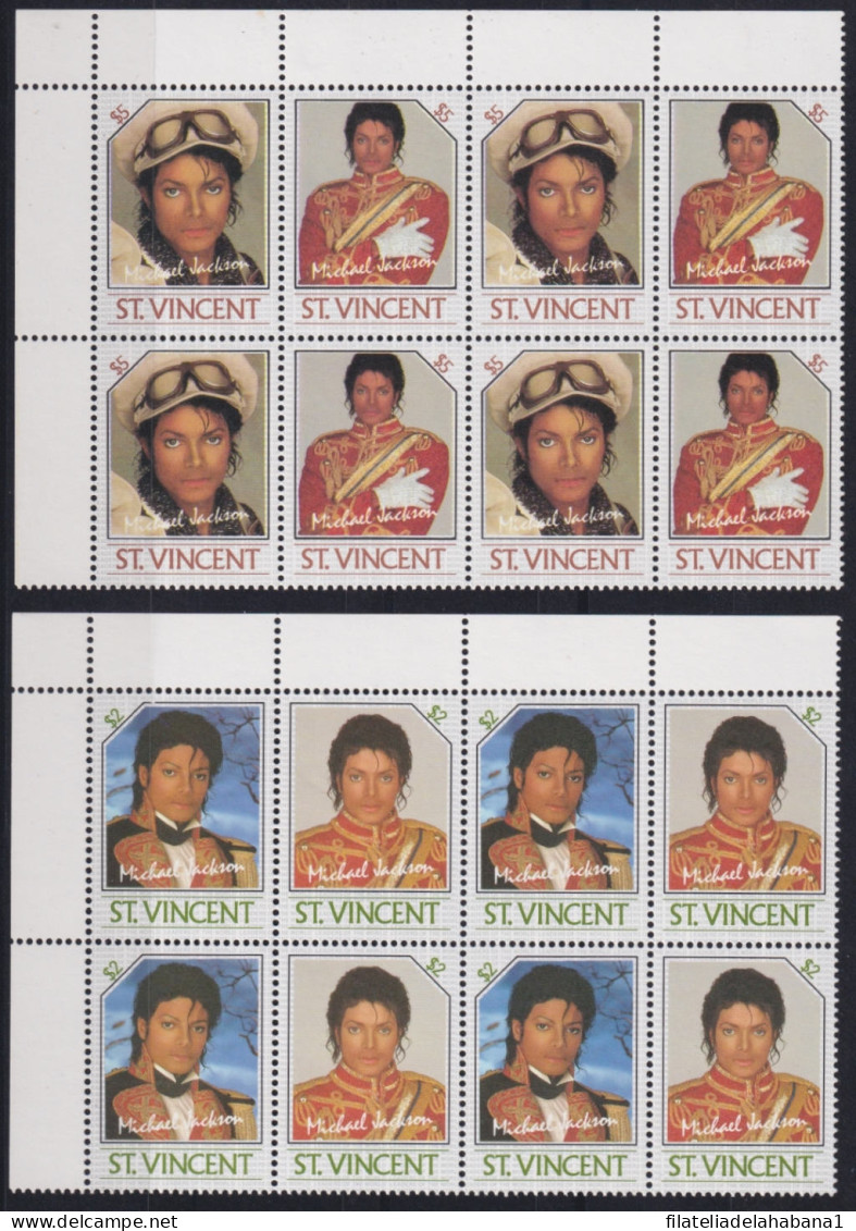 F-EX48760 ST VINCENT MNH 1985 MICHAEL JACKSON BLOCK 4.  - Singers