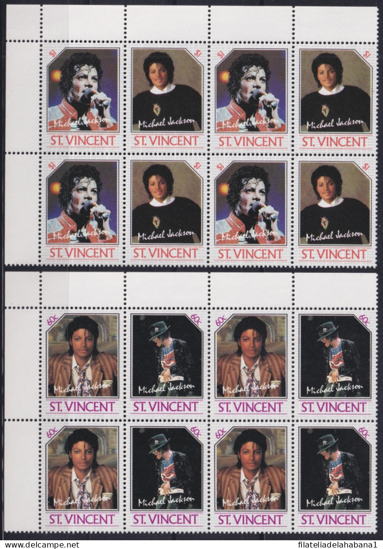 F-EX48760 ST VINCENT MNH 1985 MICHAEL JACKSON BLOCK 4.  - Chanteurs