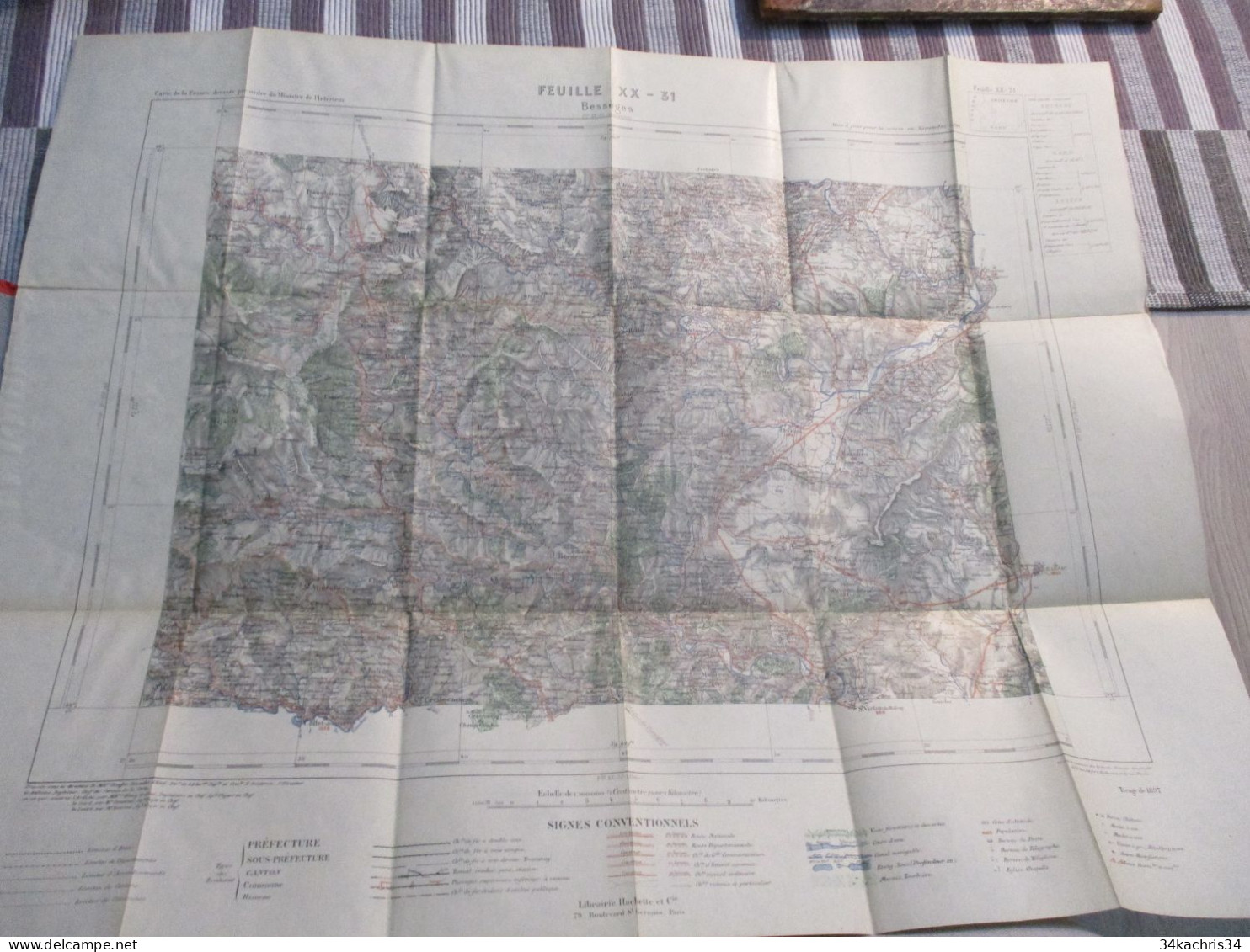 L11 Carte Géographique 1/100 000 Hachette Ministère De L'Intérieur Bessèges 1897 - Geographische Kaarten
