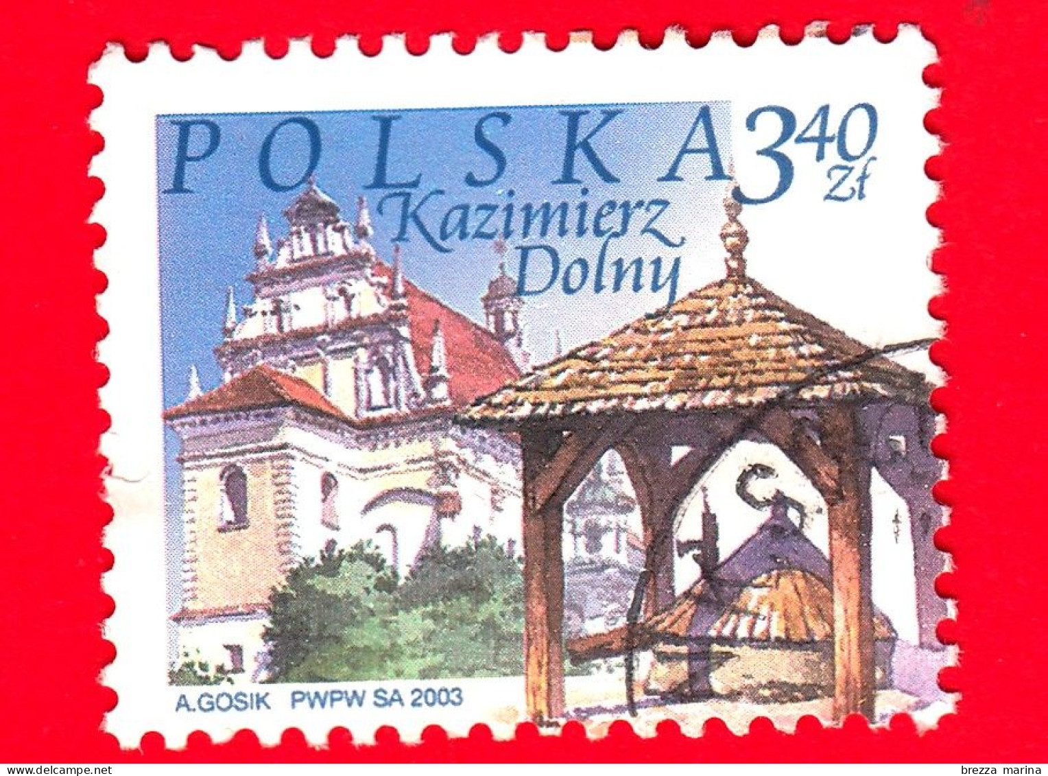 POLONIA - Usato - 2003 - Luoghi D'interesse Di Città Polacche - Chiesa E Pozzo, Kazimierz Dolny - 3.40 - Usados