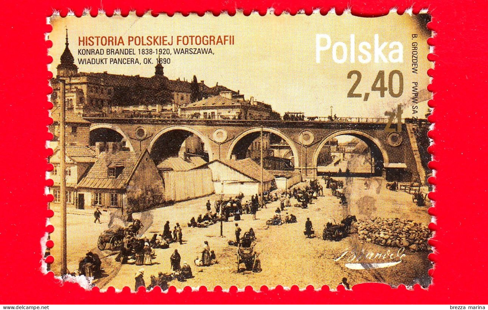 POLONIA - Usato - 2012 - Fotografia Polacca - Varsavia, Viadotto Pancera 1890 - Foto Di Konrad Brandel - 2.40 - Used Stamps