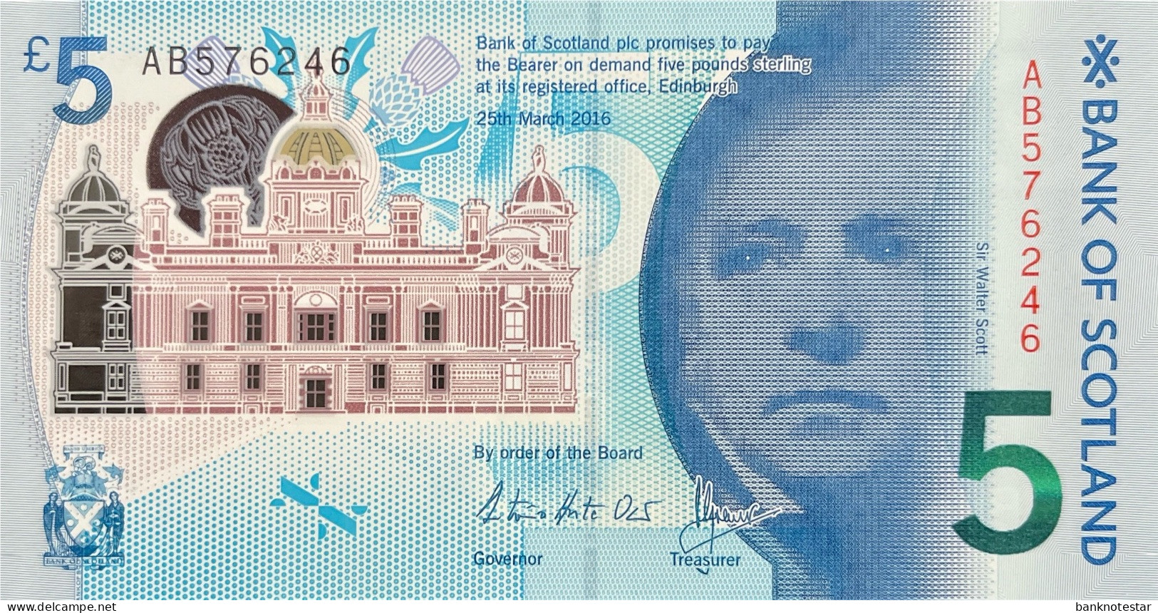 Scotland 5 Pounds, P-130 (25.3.2016) - UNC - 5 Pounds