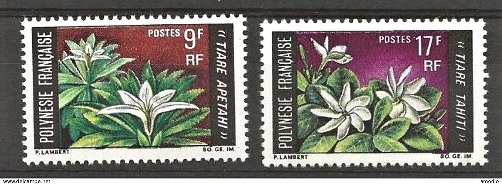 Polynésie 1969 YT 64/65 Fleurs Tiare N** MNH - Neufs