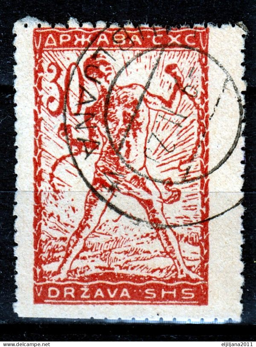 ⁕ Yugoslavia 1919 SHS Slovenia ⁕ CHAIN BREAKERS - VERIGARI 30 Vin. Mi.105 ⁕ 1v Used Ljubljana - Error - Usados