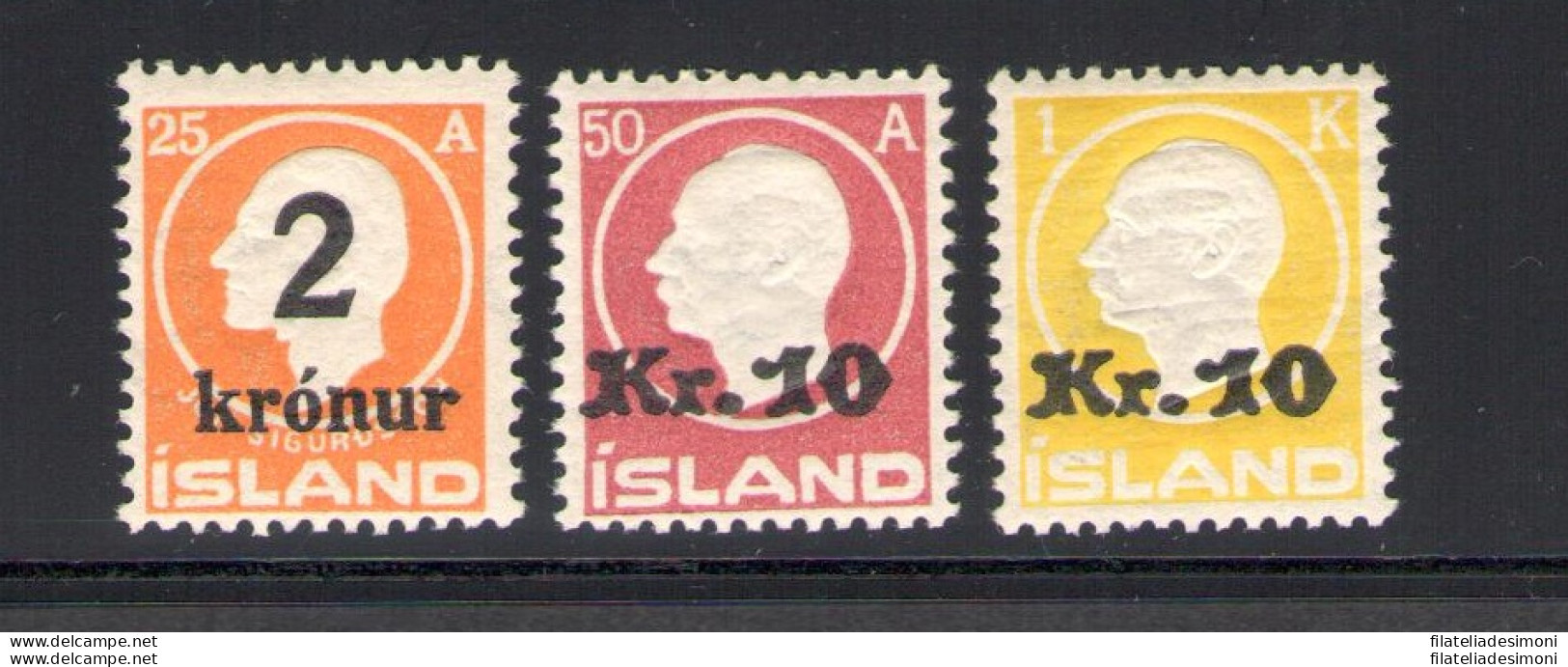 1924-26 ISLANDA ,  Francobolli Del 1911/12 Soprastampati Con Nuovo Valore , 2 Va - Sonstige & Ohne Zuordnung