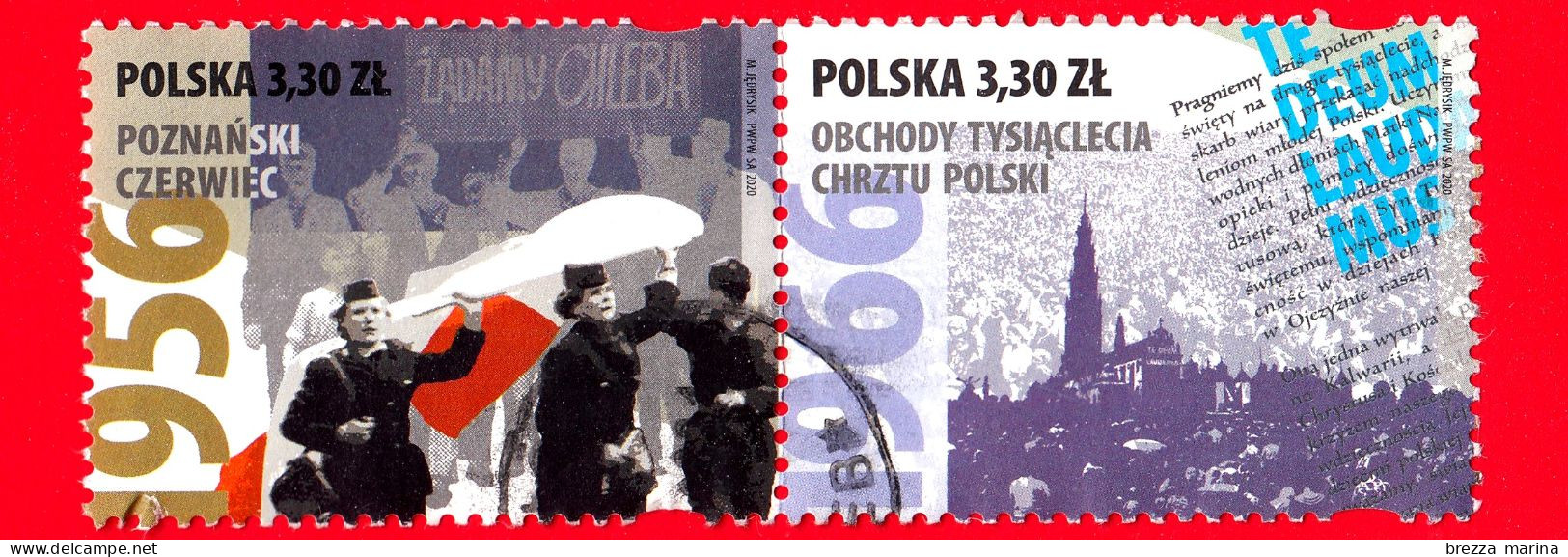 POLONIA - Usato - 2020 - La Strada Verso La Libertà - Rivolta Di Poznań 1956 - Celebrazioni Del Millennio Della Polonia - Used Stamps