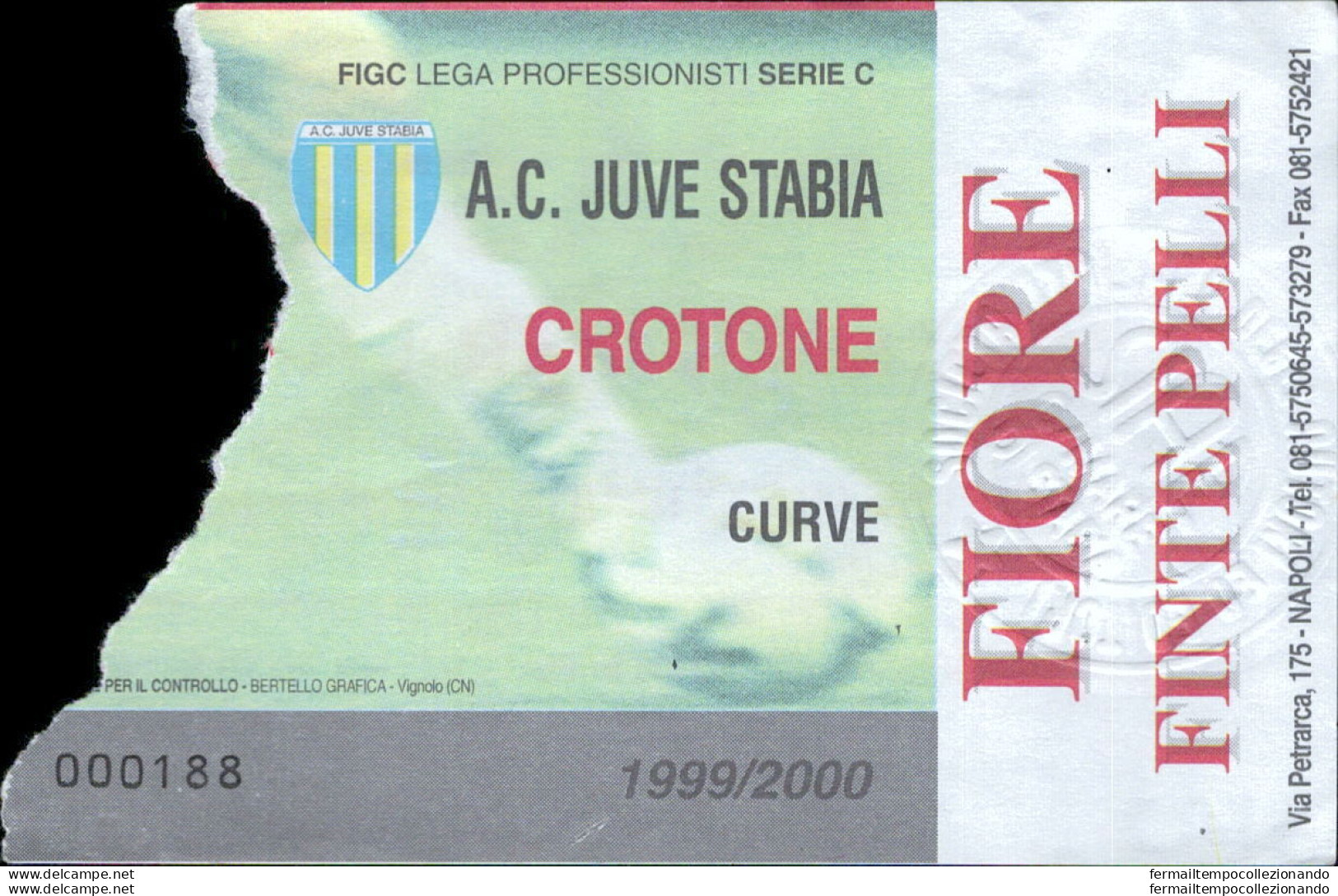 Bl55 Biglietto Calcio Ticket  Juve Stabia - Crotone - Biglietti D'ingresso