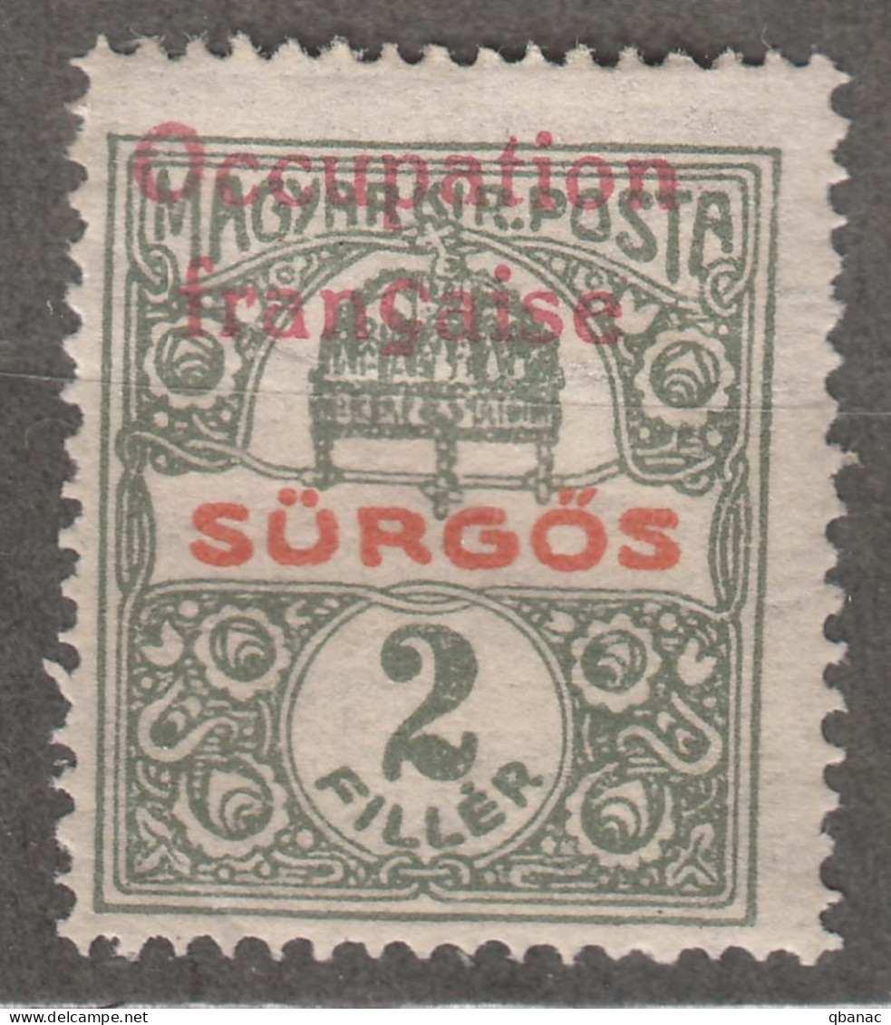 France Occupation Hungary Arad 1919 Yvert#44 Mint Hinged - Unused Stamps